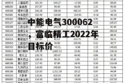 中能电气300062，富临精工2022年目标价