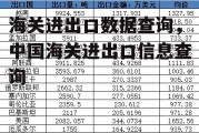 海关进出口数据查询，中国海关进出口信息查询