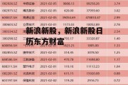 新浪新股，新浪新股日历东方财富