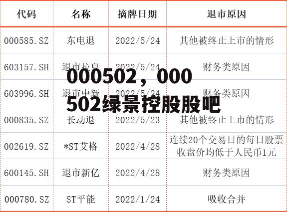 000502，000502绿景控股股吧