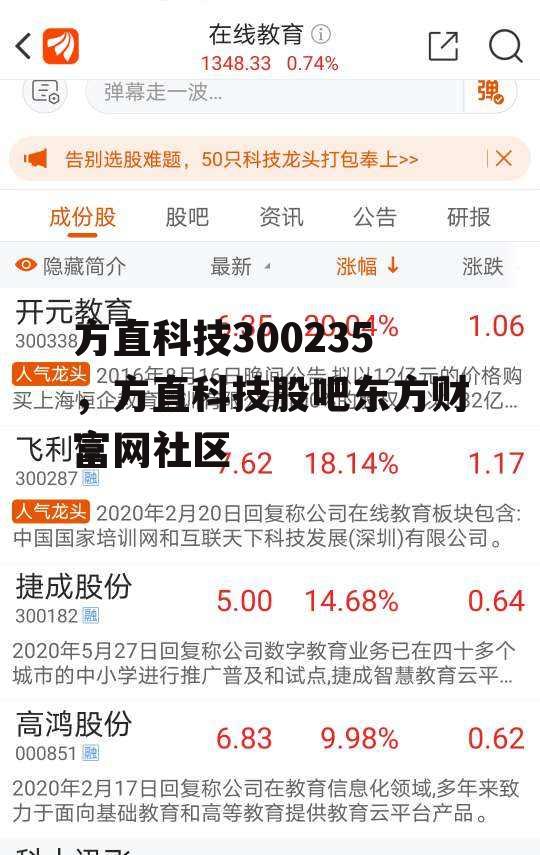 方直科技300235，方直科技股吧东方财富网社区