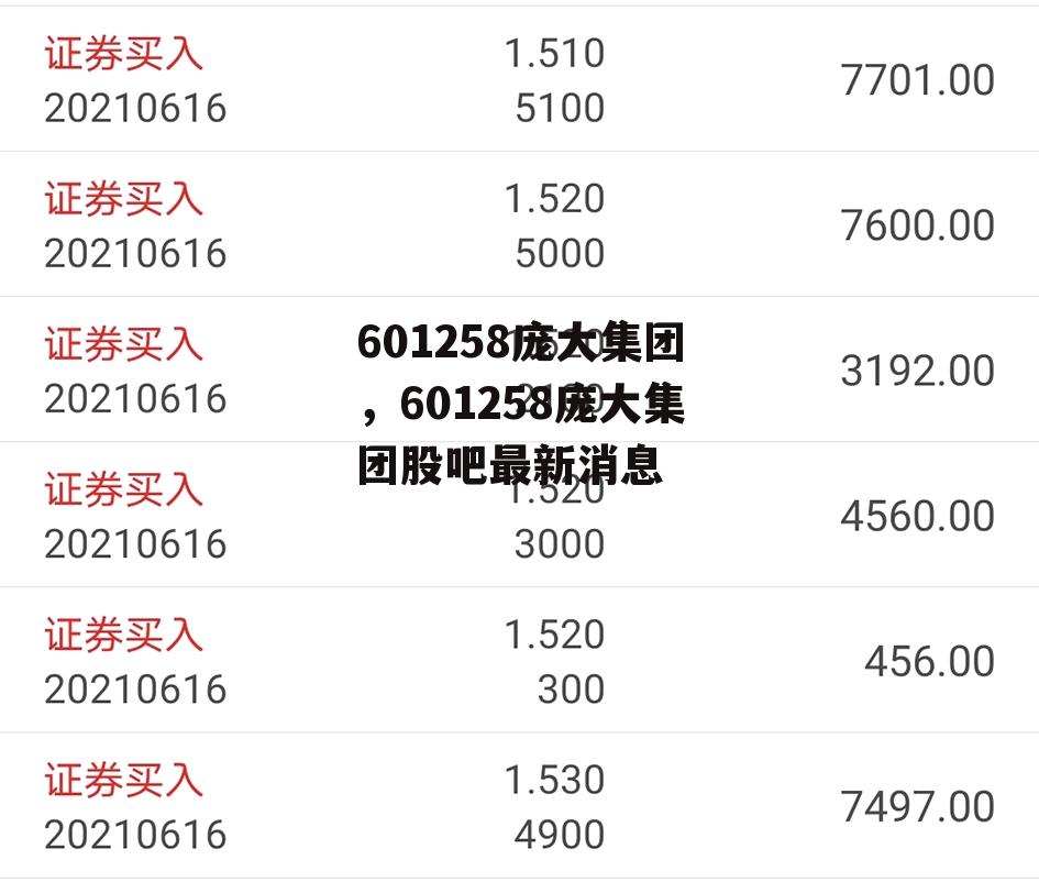 601258庞大集团，601258庞大集团股吧最新消息