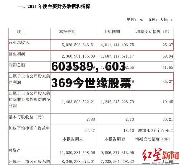 603589，603369今世缘股票