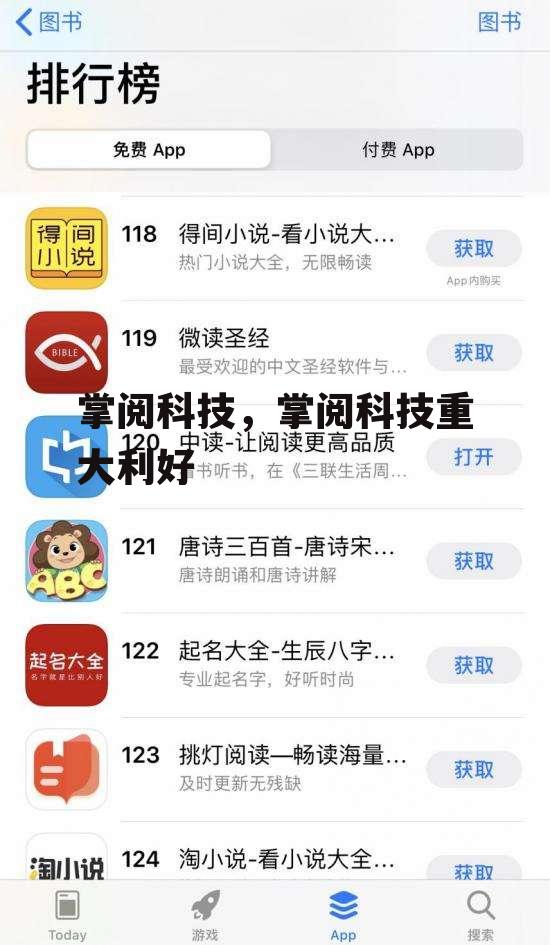 掌阅科技，掌阅科技重大利好