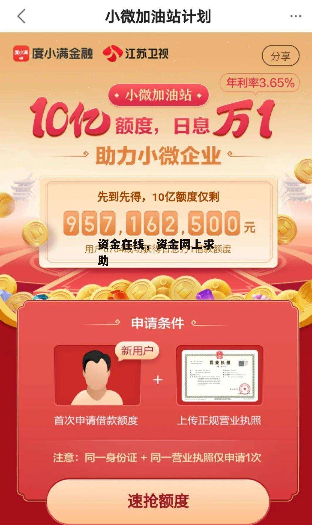 资金在线，资金网上求助
